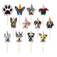 TSJ Dog Cupcake Toppers, 24PCS Paper Puppy Theme Birthday Decorations, Dog Toppers, Model CT-D