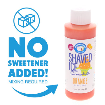 Hypothermias Shaved Ice Syrup Concentrate - Unsweetened Orange - 4 Fl Oz - Makes 1 Gallon