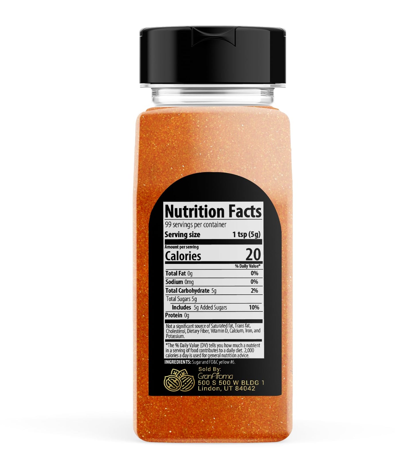 GranAroma Sanding Sugar, Decorative for Cookies & Sweets, Orange
