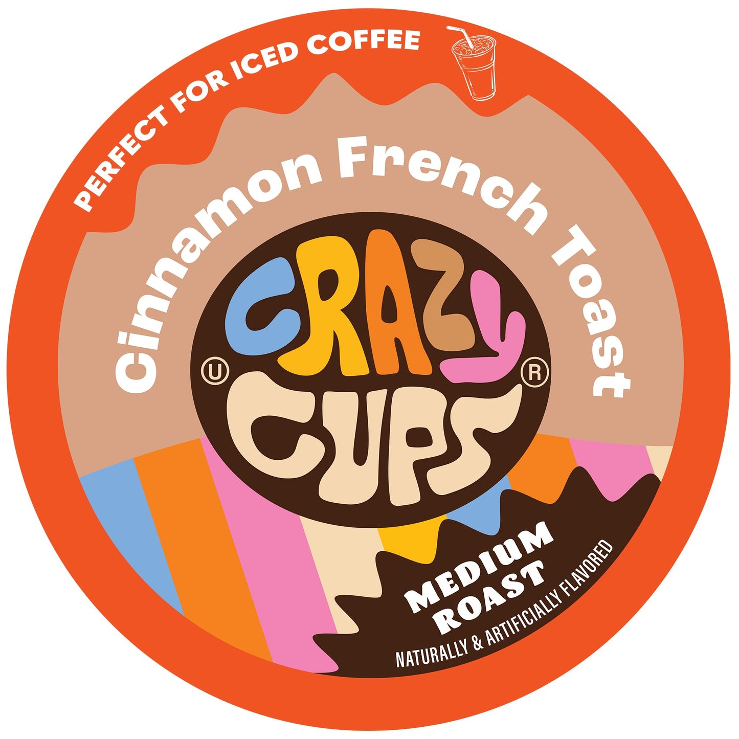 Crazy Cups Flavored Coffee Pods for Keurig, Cinnamon French Toast, 22 Count, Recyclable