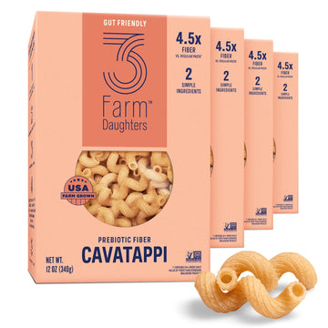 Three Farm Daughters High Fiber Cavatappi Pasta, Low GI, Non-GMO, 12 oz (4 Pack)