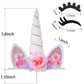 Zkptops Unicorn Cake Topper - White Plastic First Birthday Decoration, 5.8 Inch with Eyelashes