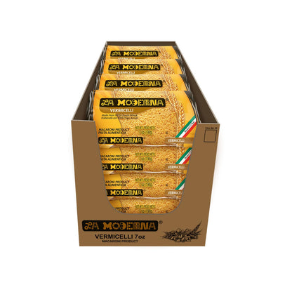 LA MODERNA, Vermicelli Pasta, 7 oz (Pack of 20) | Enriched Durum Wheat Semolina | Kosher, Non-GMO, Iron and Vitamin-Fortified | 