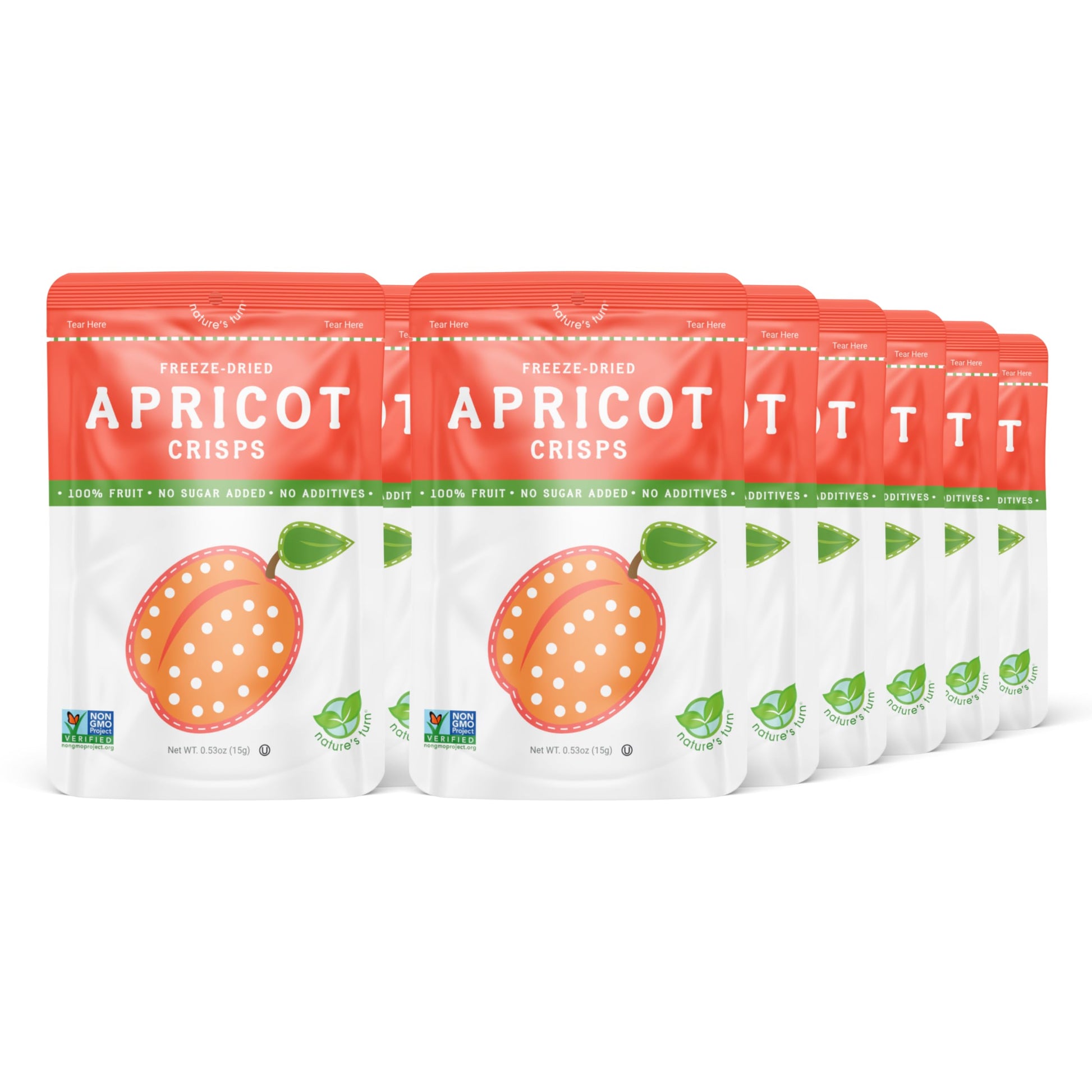 Natures Turn Freeze-Dried Fruit Snacks, Sour Apricot Crisps, Pack Of 12 (0.53 Oz Each)