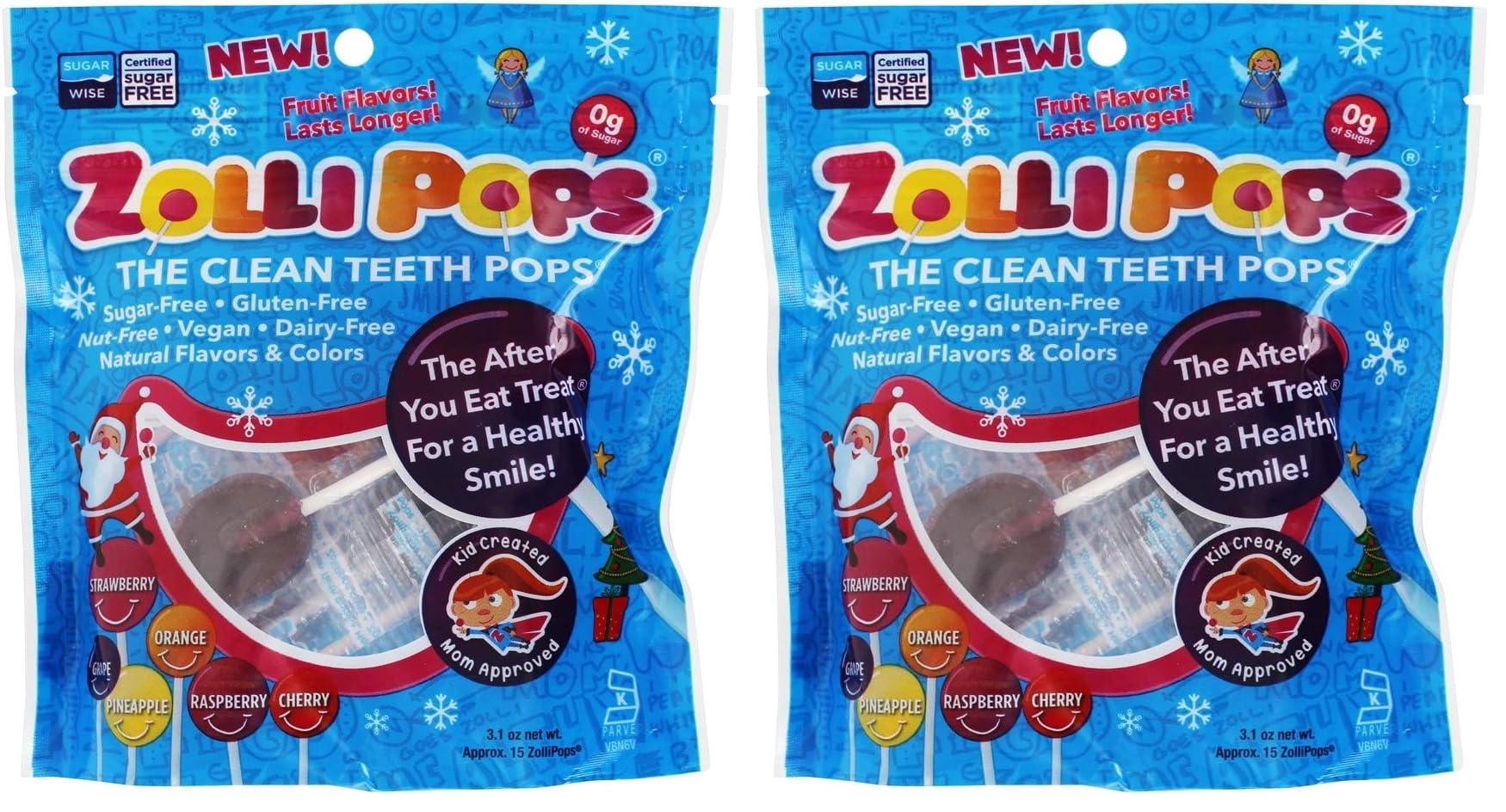 Zollipops - Holiday Variety Pack - Clean Teeth Lollipops, 3.1 Oz (Pack of 2)