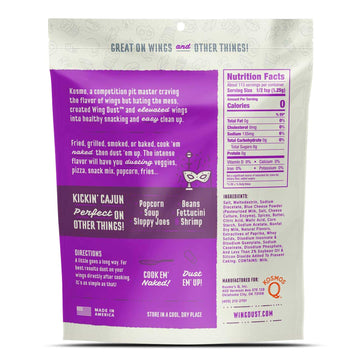 Kosmos Q Kickin Cajun Wing Dust - 5 Oz Bag For Wings, Popcorn & More - Dry Bbq Wings Rub With Spicy Cajun Heat (Kickin Cajun)