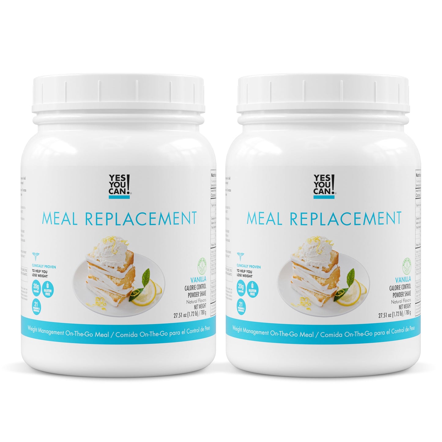 Yes You Can! Meal Replacement Shake - Vanilla - 15 Servings (Pack of 2) - Nutritious Protein Powder with Vitamins and Minerals