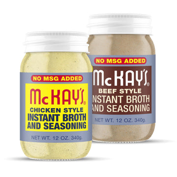 McKay's Chicken and Beef Flavored Soup Seasoning, Gluten Free, Vegetarian Instant Broth, Bullion Powdered Seasoning, Good on Mea
