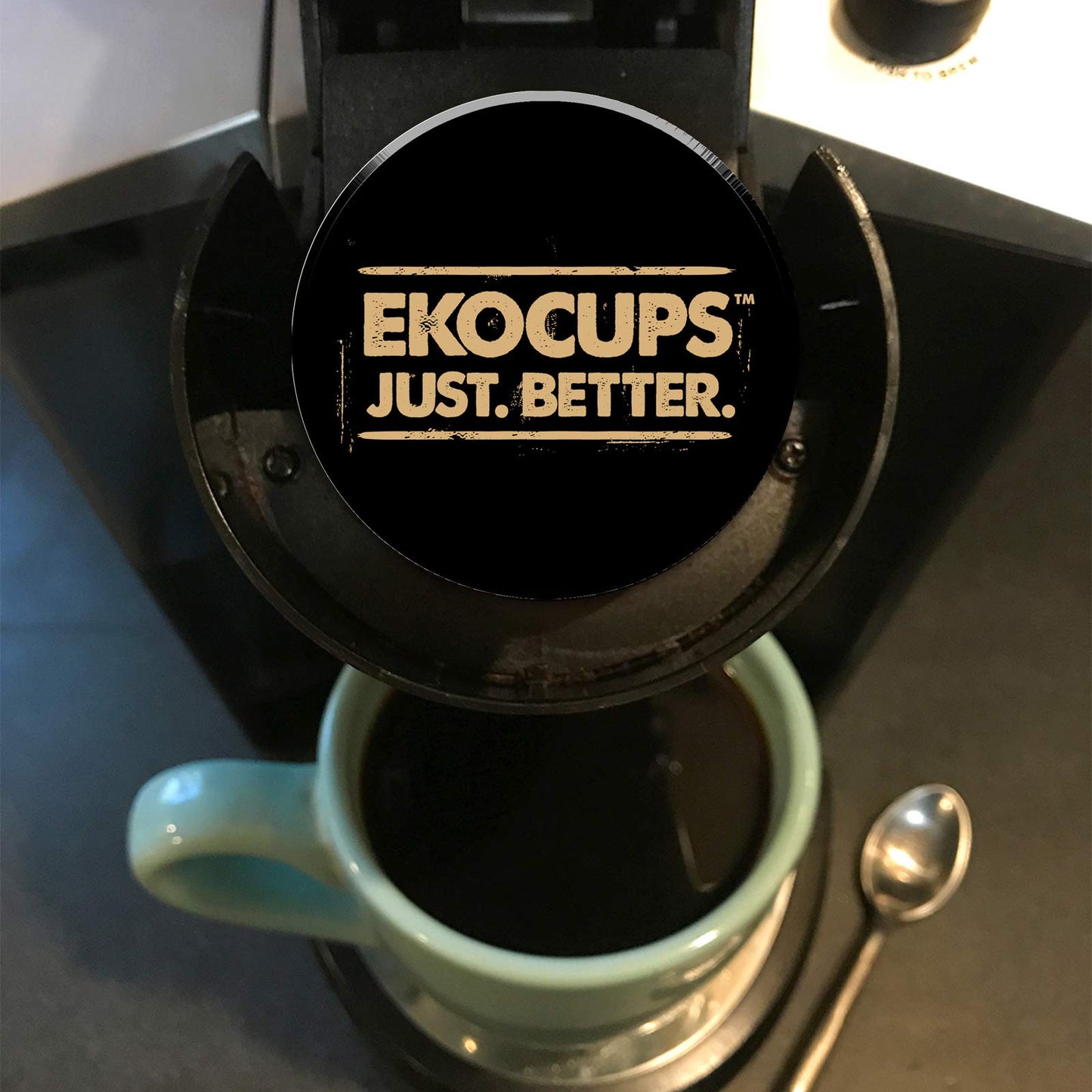 Ekocups Decaf Hazelnut Coffee Pods - Medium Roast  Swiss Water Process  Compostable  Plant-Based & Freshness-Sealed - French Press-Quality Brew - K-Cup Brewer Compatible - 80ct