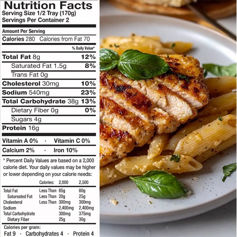 Grumpy Butcher Premium Premade Meals: Chicken Cutlet Fritter & Penne Pasta In Marinara Sauce, 6 Pack (12 Oz Each, 4.5 Lb Total)