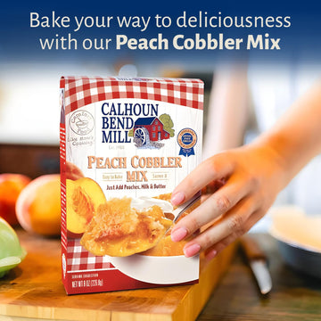 Calhoun Bend Mill Peach Cobbler Mix | Easy To Make Classic Southern Dessert | Versatile Crust Mix For Peach & Other Fruit Fillin