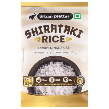 Urban Platter Shirataki Short-grain Rice, 220g [Ultra Low-carb, Low-calorie, Keto-friendly, Fat-Free, Gluten-Free Alternative to