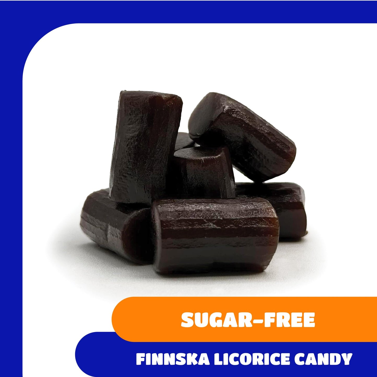 Finnska Sugar Free Black Licorice Candy - 1 Pound Bag - Classic Finnish Licorice Nibs - Soft Sugarless Candy for Snacking and Gifting - Bold Flavored Chewy Bites