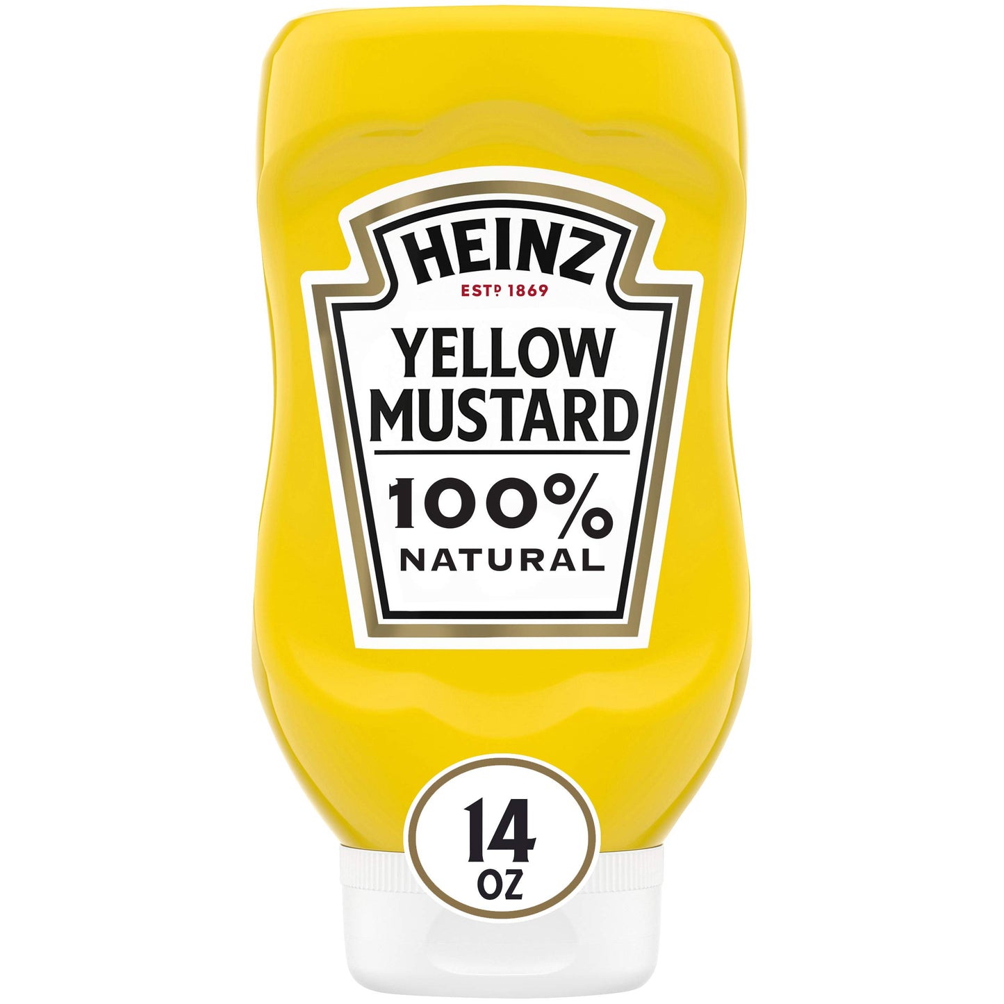 Heinz 100% Natural Yellow Mustard (12 Ct Pack, 14 Oz Bottles)