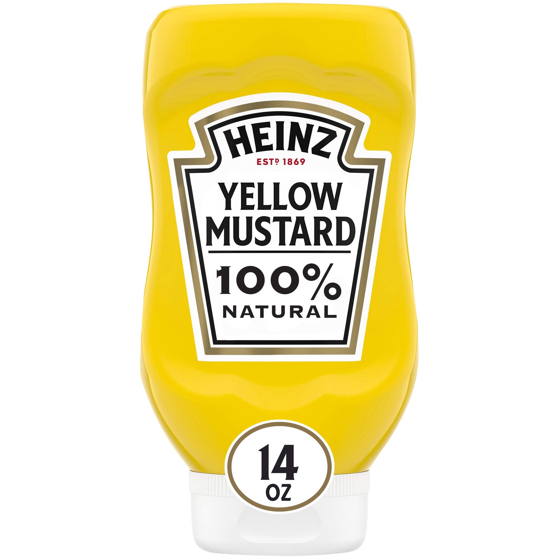Heinz 100% Natural Yellow Mustard (12 Ct Pack, 14 Oz Bottles)