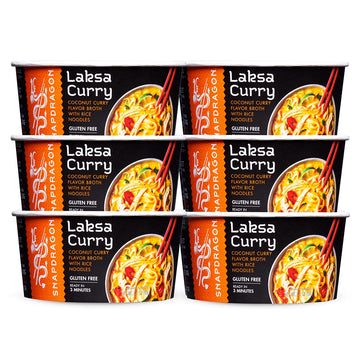 Snapdragon Singapore-Style Laksa Curry Instant Noodle Bowls  Coconut Curry Flavor With Rice Noodles  Gluten-Free  No Msg Added  