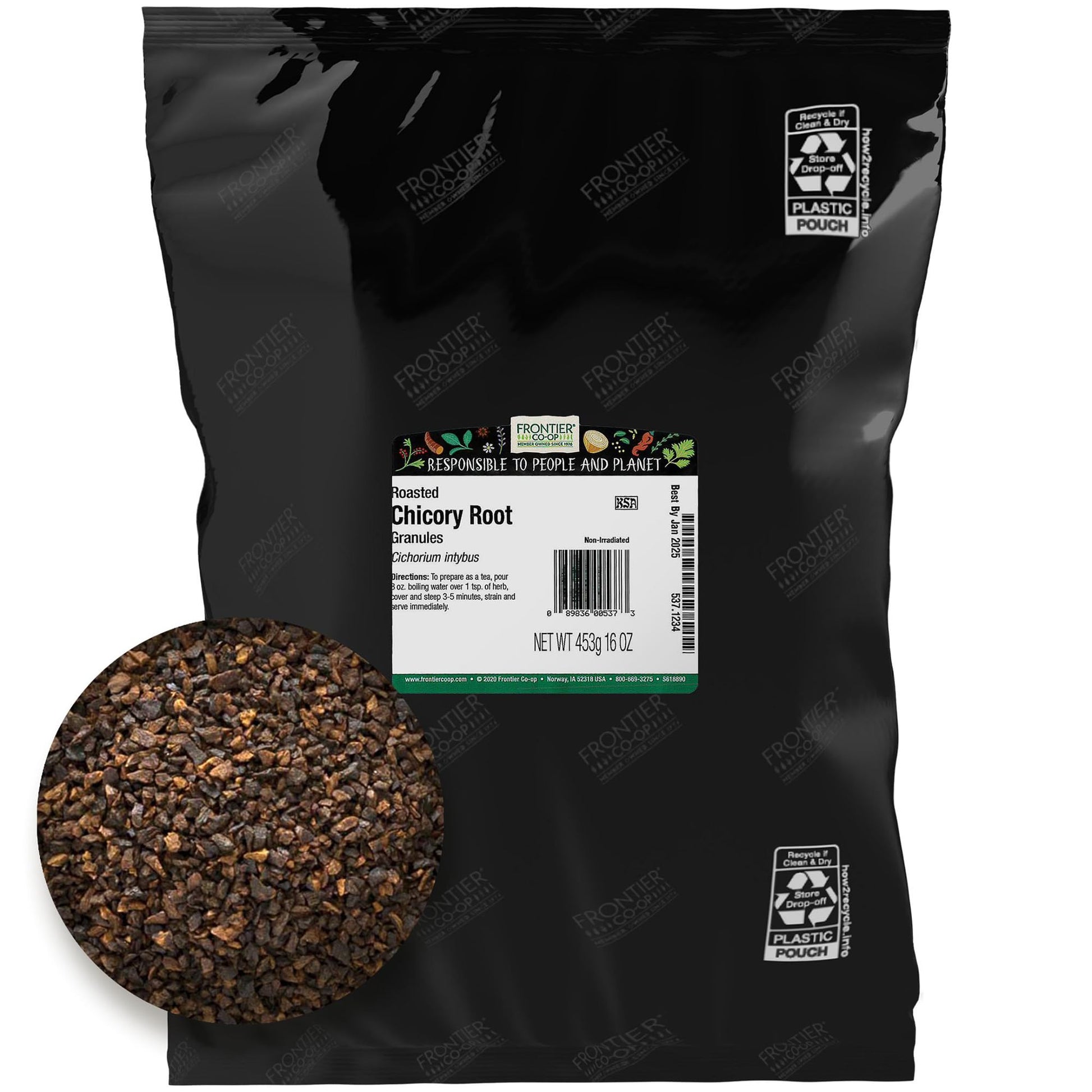 Frontier Co-op Roasted Chicory Root Granules Coffee Substitute, 1 lb