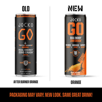 Origin Jocko GO Energy Drink - KETO, Sugar Free, Electrolytes, L-Theanine, 12 Fl Oz, Pack of 12, Afterburner Orange