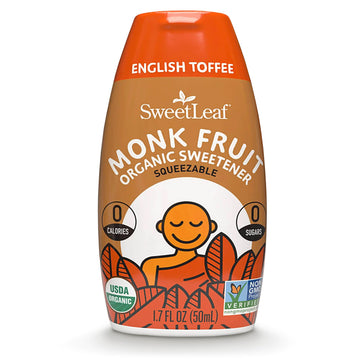 Sweetleaf English Toffee Liquid Monk Fruit - Monk Fruit Liquid Sweetener Drops, Organic Monk Fruit Extract, Zero Calorie Sweeten
