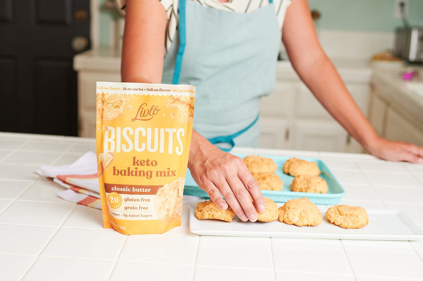 Livlo Keto Biscuit & Bread Mix - Low Carb & Gluten Free Baking Mix - 2G Net Carbs - Fast, Easy And Delicious Keto Friendly Food