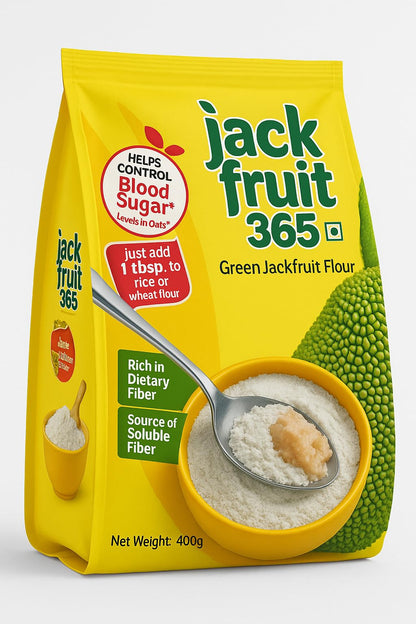 Jackfruit365 Green Jackfruit Flour | Helps in Blood Sugar Control | Organic Low Glycemic | 400g (Pack of 1)