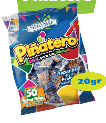 Manzela Pinateros cacahuete Japanese style Peanuts of Ideal Para Tus Piatas 20g/0.7oz 50 Counts