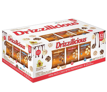 Drizzilicious Mini Rice Cakes Variety Pack - SMores, Cinnamon Swirl, Birthday Cake - Rice Crisps, Healthy Snack for Adults and 