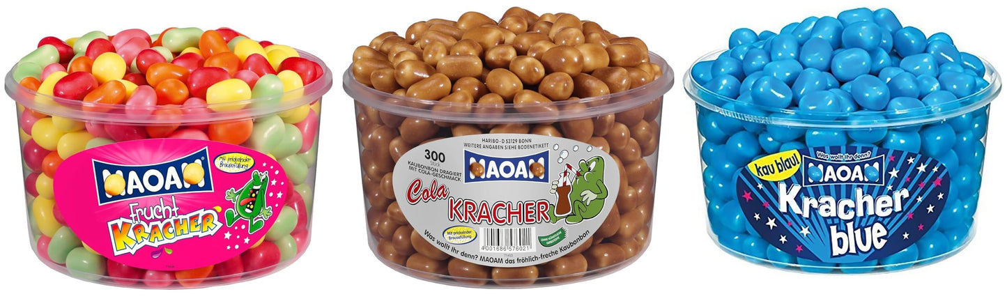 Frucht Kracher Fruity Chewy Candy Bulk Assorted Candies Fizzy Center Chews (Cola - Blue - Multi Flavor)