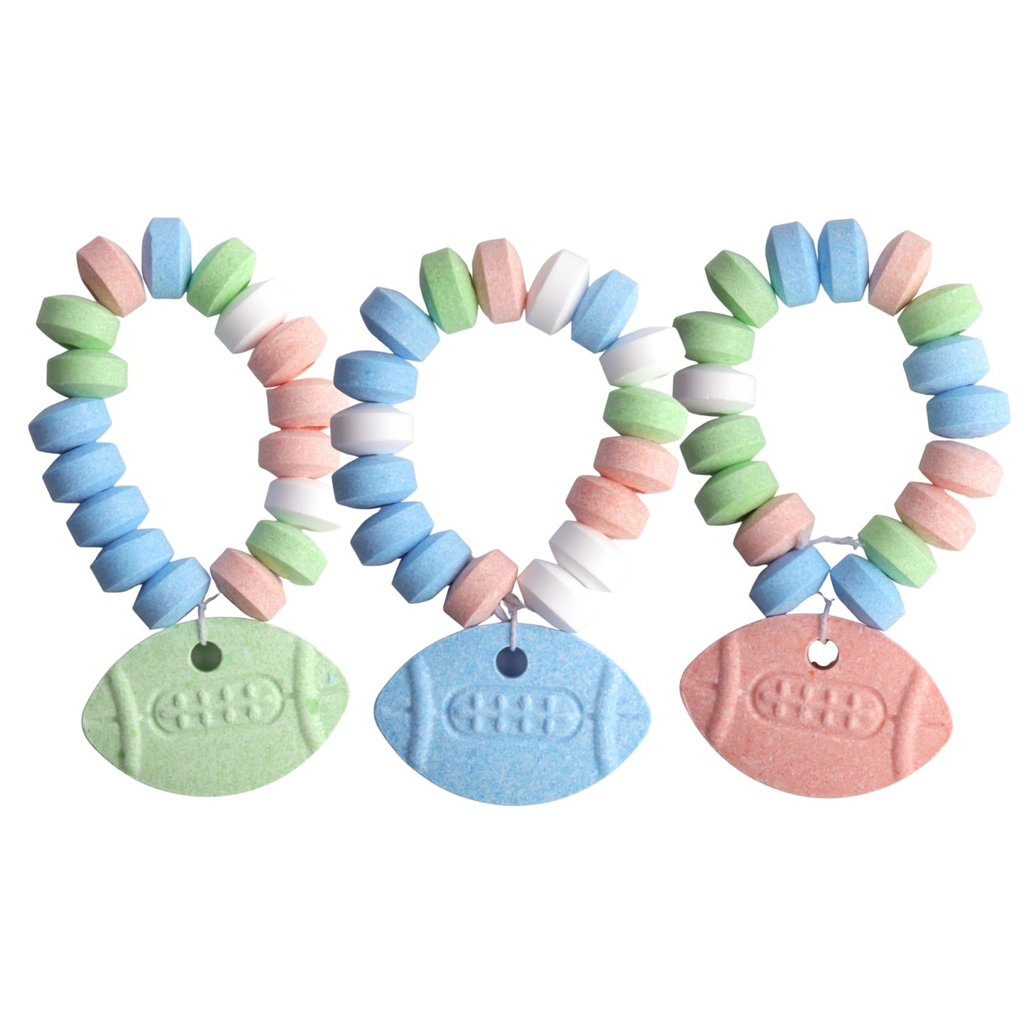 Football Candy Bracelets  Sports Themed Edible Jewelry  Individually Wrapped Team Party Favors  24 Count  10.16 Ounces