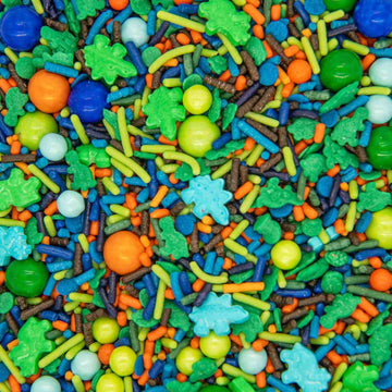 Dinosaur Sprinkles For Cupcakes Cake Decorating, Cookies And Baking - Fancy Edible Dino Sprinkles Cake Toppings In Brown Jimmies