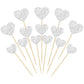 Gyufise 30Pcs Heart Cupcake Toppers Glitter Sweet Love Theme Cupcake Picks Valentine'S Day Cake Decorations For Wedding Engageme