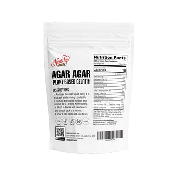 Hearthy Foods Agar Agar Powder (4Oz) Vegan Gelatin Substitute, Certified Halal, Kosher, Gluten-Free, Non-Gmo, 100%, Sugar-Free,