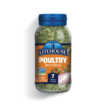 Litehouse Freeze Dried Poultry Herb Blend - Substitute for Fresh Poultry Herb, Fresh Poultry Herb, Jar Contains 7 Herbs, Organic