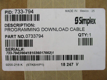 Simplex 733-794 - Programming Download Cable