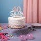 Laskyer 40 & Fabulous Silver Pink Rhinestone Cake Topper - Happy 40Th Birthday Cheers To Forty Years Old Bday Party Metal Sparkl
