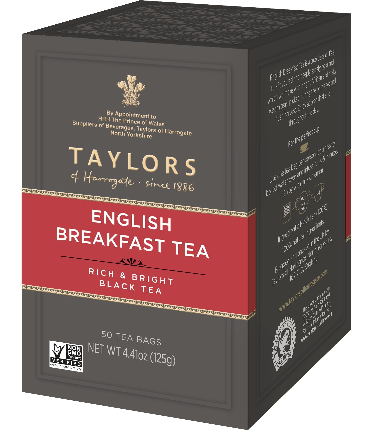 Taylors of Harrogate English Breakfast Tea Bags - 50 Count, Model 336A