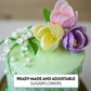 Global Sugar Art Tulip Sugar Cake Flowers, Yellow, Pink, Purple, 6 Count By Chef Alan Tetreault