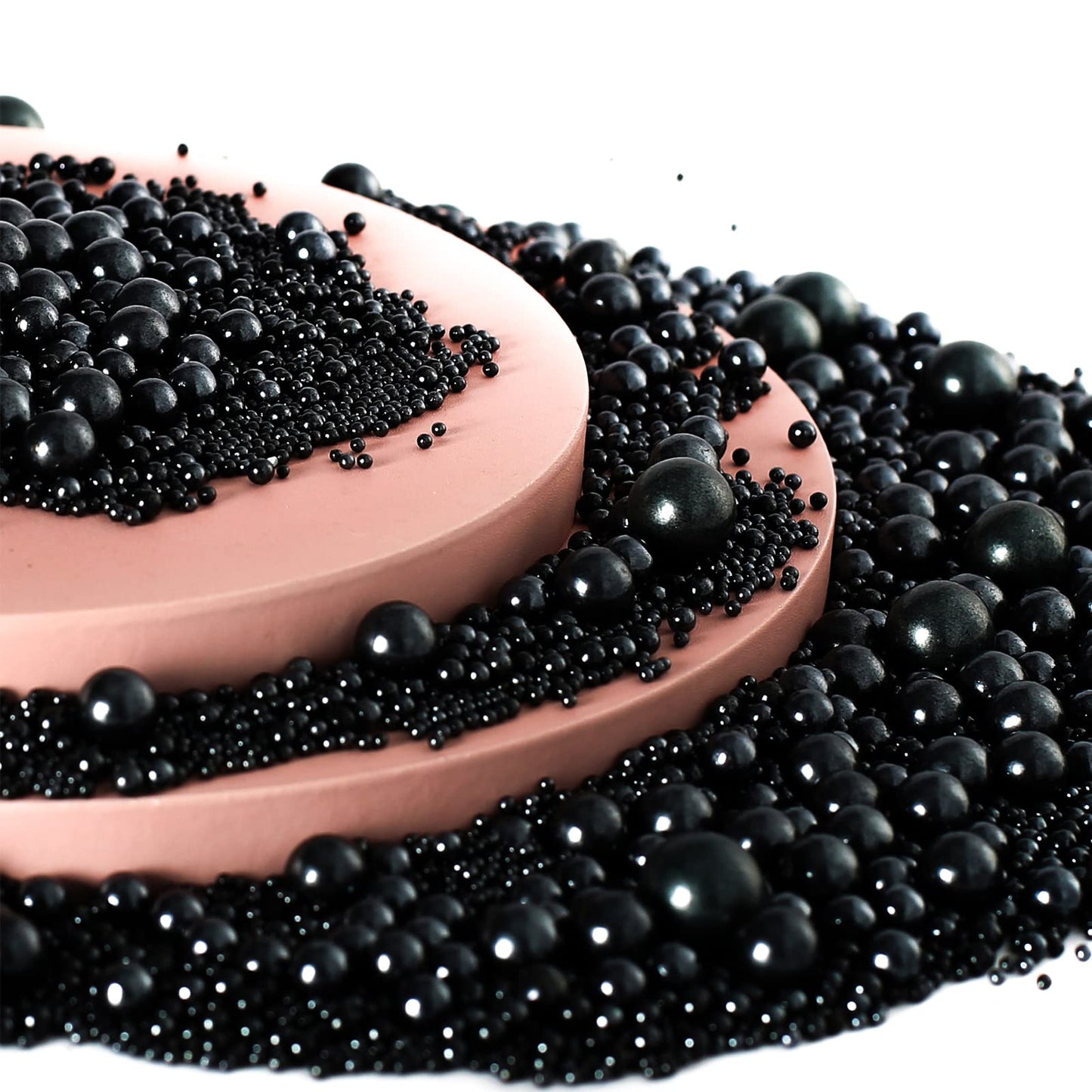 Kasvan Black Pearl Sugar Sprinkles - Edible Candy Pearls 130G/4.58 Oz, Mix Size, Baking Cake Decorations, Ice Cream Toppings And