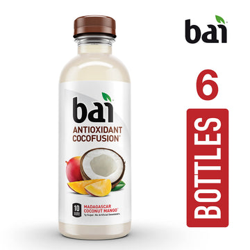 Bai Coconut Flavored Water, Madagascar Coconut Mango, Antioxidant Infused Drinks, 18 Fl Oz (Pack of 6)