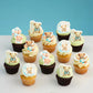 Gyufise 48Pcs Edible Cupcake Toppers, Wafer Paper, Jungle Animal Theme, 1.8x1.4 inches, Blue
