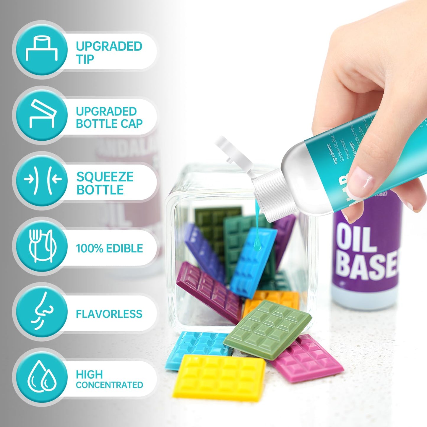 Teal Oil Based Food Coloring For Chocolate, Candy Melts, Donuts, Strawberries, Frosting, Cake, Professional Edible Dye For Bakin
