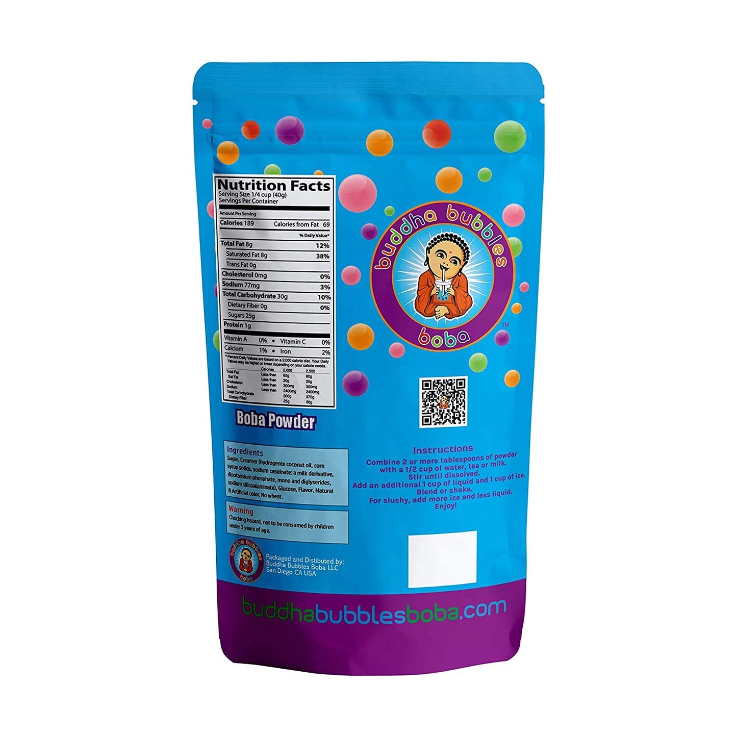 Buddha Bubbles Boba Strawberry Cream Bubble Tea Drink Mix Powder, 10 Ounce, Pink