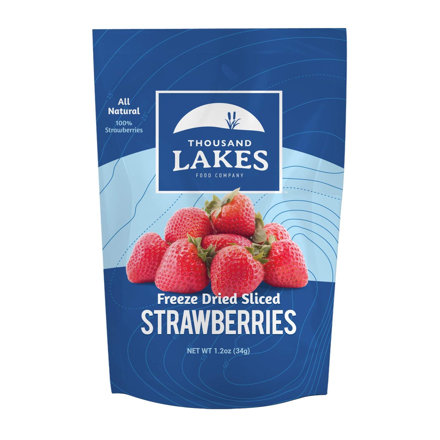 Thousand Lakes Freeze Dried Fruit - Strawberries 1.2 Ounces | No Sugar Added | 100% Sliced Strawberries