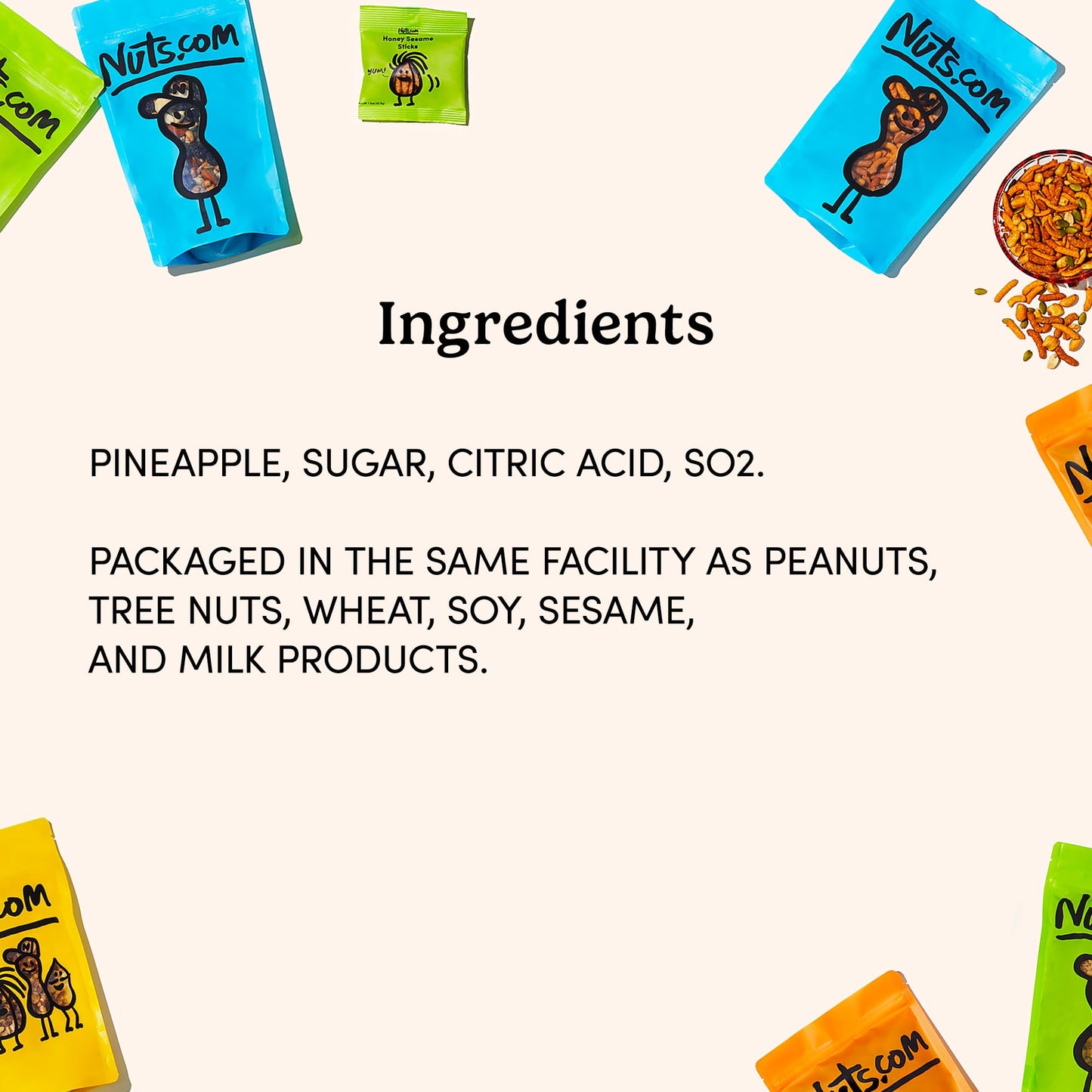 Nuts.Com - Dried Pineapple Chunks - Sweet & Tart Treat For Adults & Kids, Good Source Of Bromelain - Vegan, Gluten-Free & Kosher