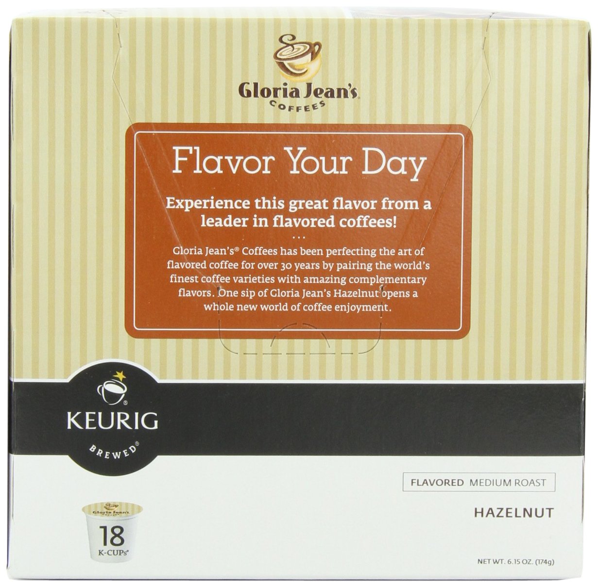 Gloria Jeans Hazelnut Keurig K-Cups, 18 Count, Model 108890, Pack of 18