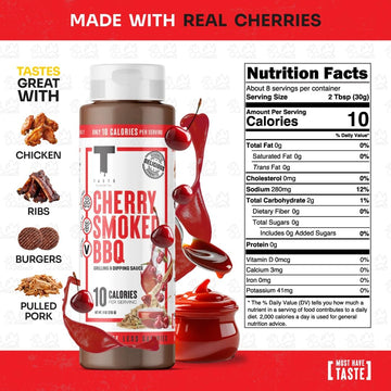 Taste Flavor Co. Wing Sauce and Marinade, Keto Friendly, Low-Calorie, 1 Pack, Cherry Smoked Barbecue