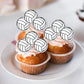 Rssta i 48 Pack Edible Sports Ball Cupcake Toppers - Volleyball Design, 1.3 inches, Rice Paper for Kids Birthday Party Decorations