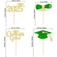 Gyufise 24Pcs 2025 Graduation Theme Cupcake Toppers Glitter Class Of 2025 Cupcake Picks Diploma Graduation Cap Cake Decorations