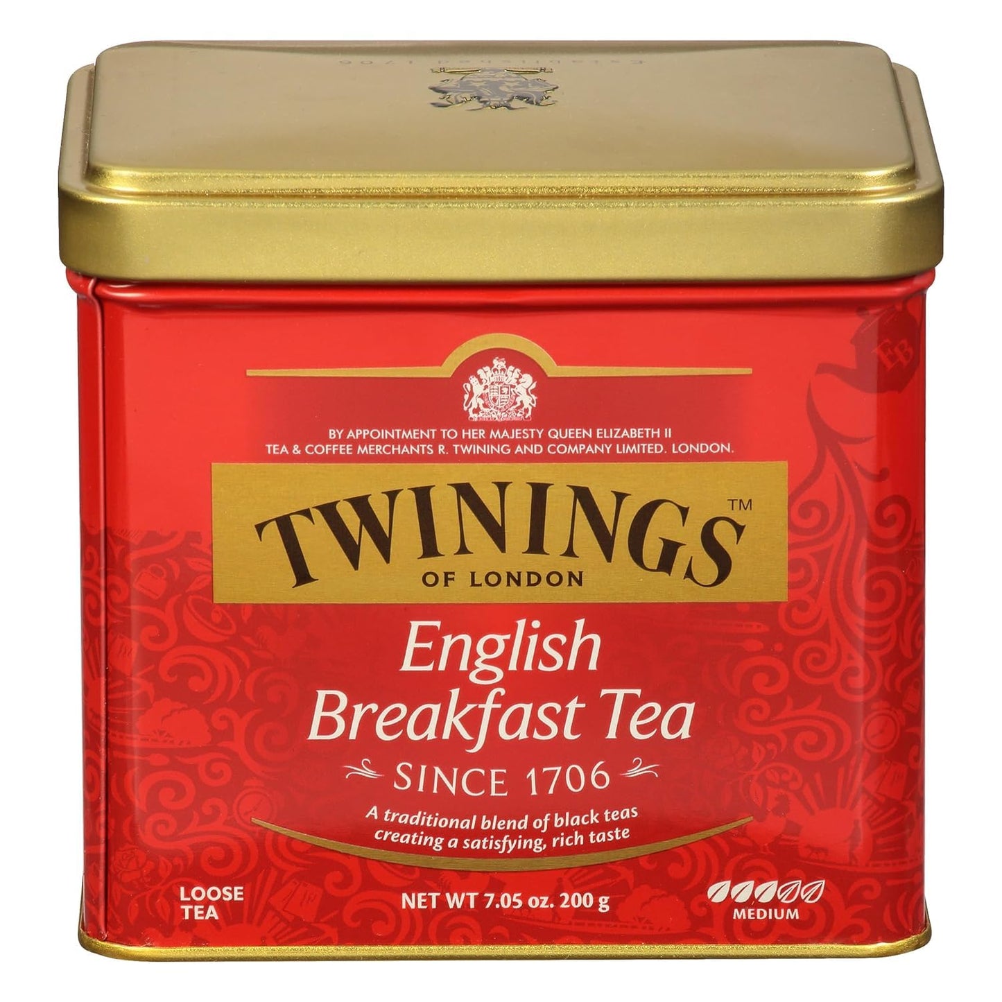 Twinings English Breakfast Loose Tea, Robust Black Tea Leaves, 7.05 Ounce Tins (Pack of 6)