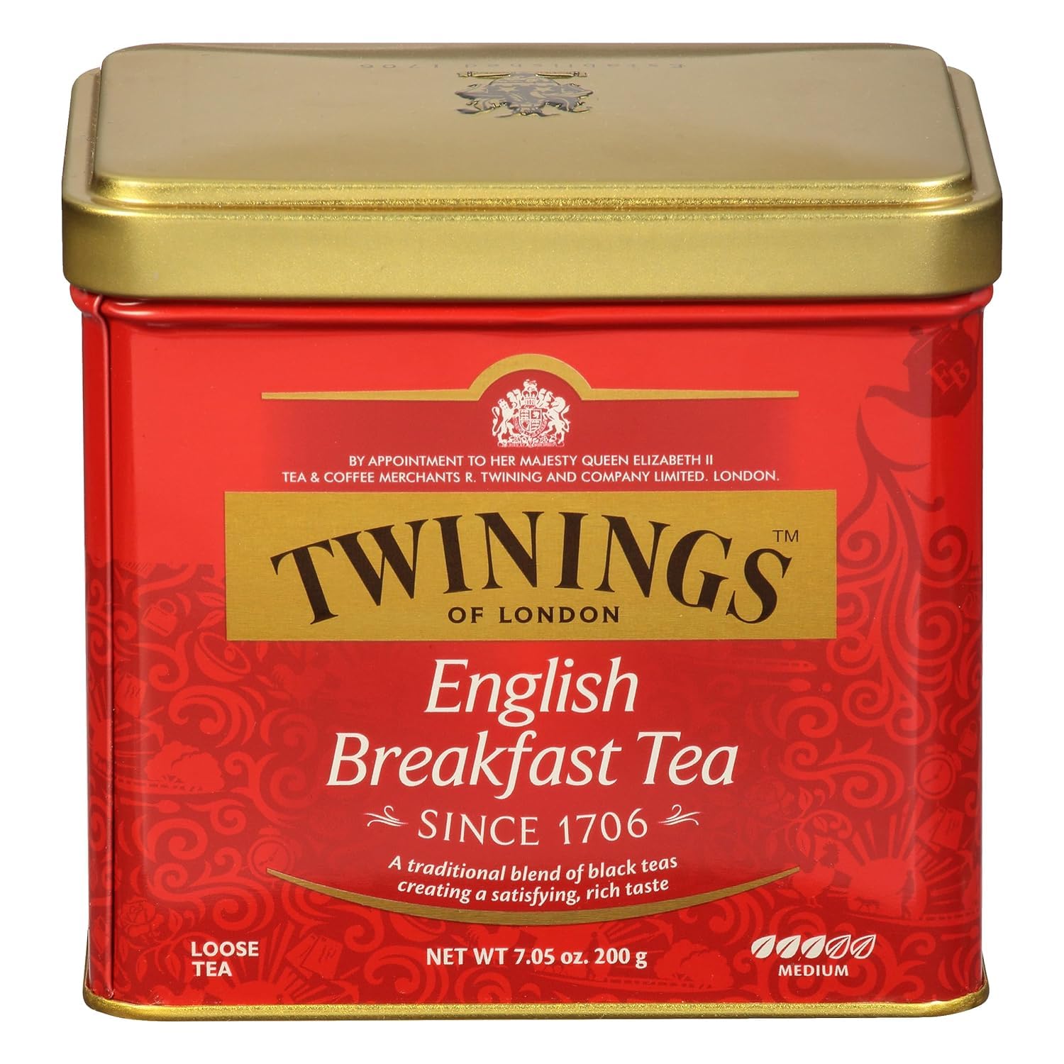 Twinings English Breakfast Loose Tea, Robust Black Tea Leaves, 7.05 Ounce Tins (Pack of 6)